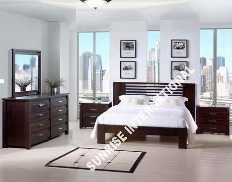 5 pc Bedroom Set 1 KingQueen Bed 2 Bedsides 1 Dresser 1 mirror frame 7 Sunrise Exports