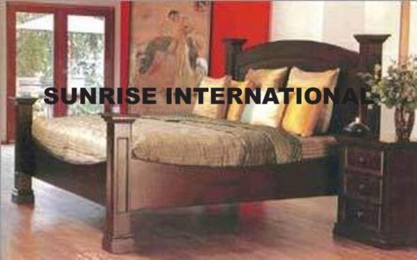 Artistic Wooden Indian Queen Size Double Bed with pillar legs 77a61ecc 9c33 46b9 8dfb 8eadb52d99d8 Sunrise Exports