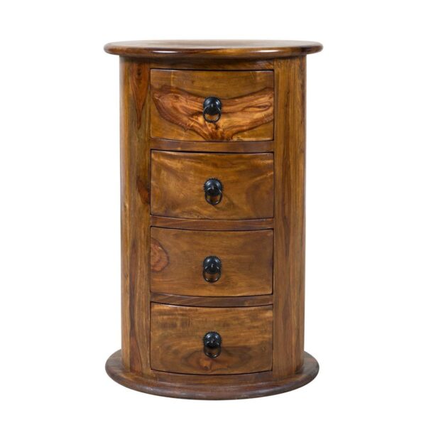 Artistic Wooden Round Chest of 4 Drawers JAL CH02 e16ee651 ed7f 4775 8e21 23a275edba37 Sunrise Exports