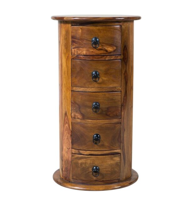 Artistic Wooden Round Chest of 5 Drawers JAL CH03 6c1c774c f3f4 4aed a987 91777a85a489 Sunrise Exports
