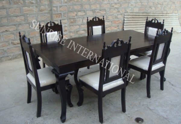 Colonial Style Wooden Dining Table with 6 Chair Set SUN DSET669 8cb26006 6413 4b04 a3cb 2185ae57983b 1 Sunrise Exports