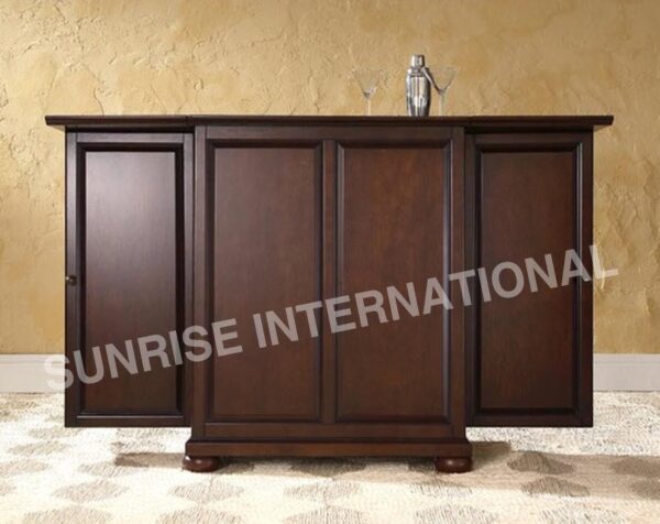 Contemporary Solid sheesham wood folding Bar Cabinet rack counter 3 Sunrise Exports