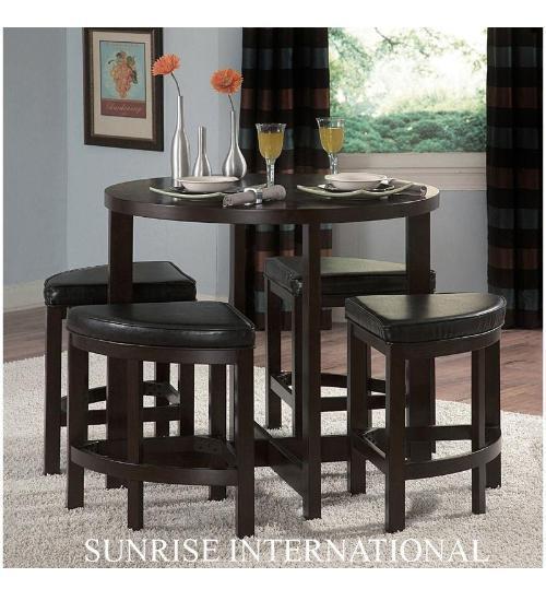 Contemporary Wooden Dining Bar Table with 4 Cushioned stools chair SUN DSET622 99a2d9f7 11d9 420d b8da 06d7fe184092 1 Sunrise Exports
