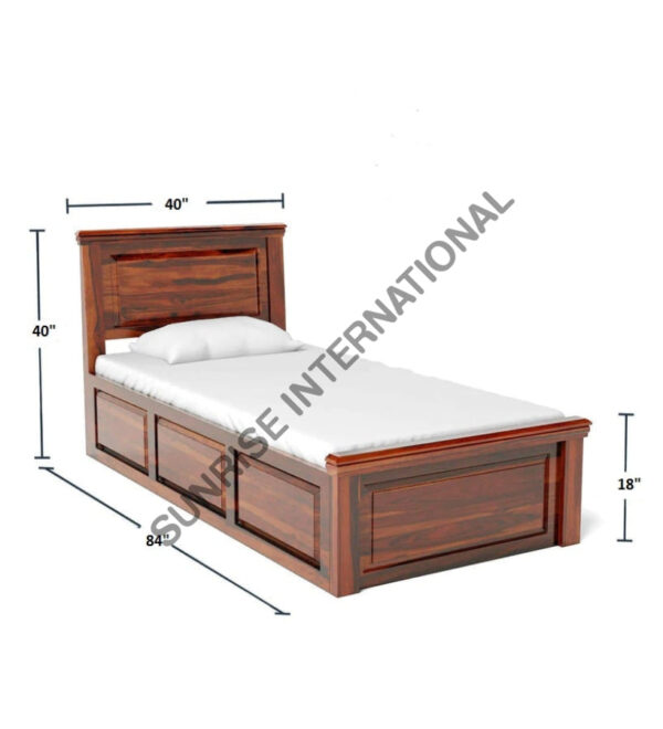 Contemporary Wooden Single Bed with storage 4 Sunrise Exports