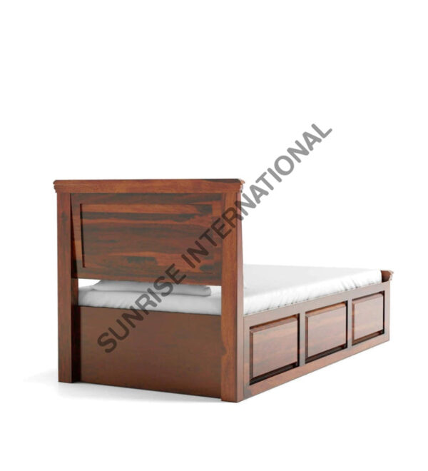Contemporary Wooden Single Bed with storage 5 Sunrise Exports