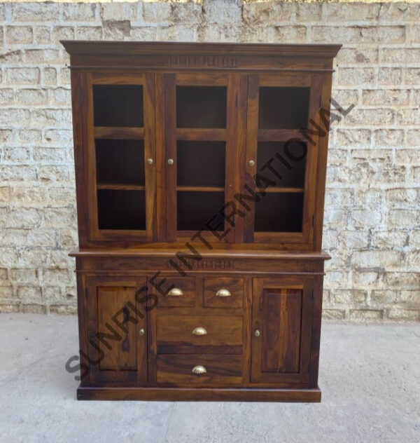 Contemporary design Wooden Glass Cabinet Hutch Two part 2 Sunrise Exports