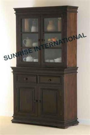 Contemporary design Wooden Glass Cabinet Kitchen Crockery Unit 330be843 157c 48c4 9330 3aa11d0a305b Sunrise Exports