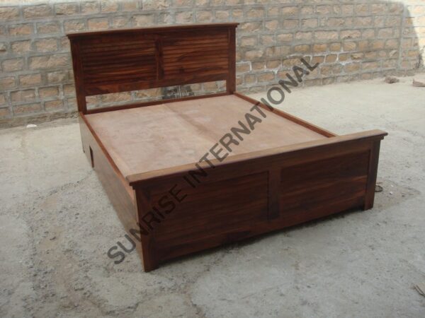 DESIGNER WOODEN QUEEN KING SIZE STORAGE BED WITH 2 OPTIONAL MATCHING BEDSIDE CABINET 3 Sunrise Exports