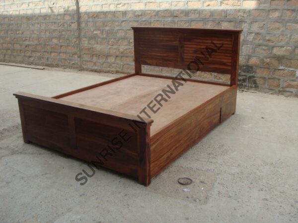 DESIGNER WOODEN QUEEN KING SIZE STORAGE BED WITH 2 OPTIONAL MATCHING BEDSIDE CABINET 4 Sunrise Exports