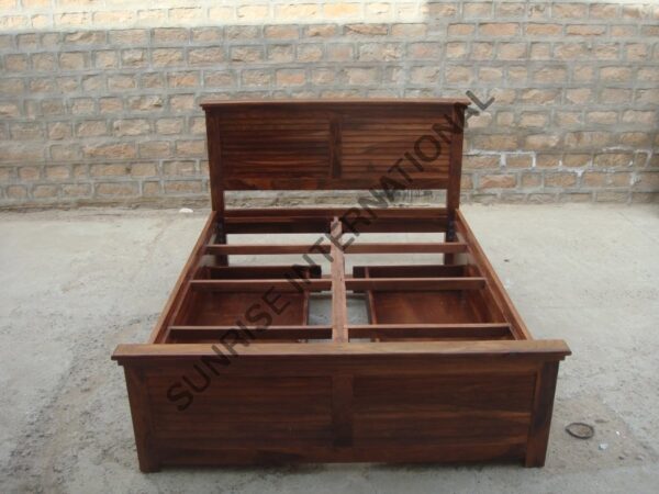 DESIGNER WOODEN QUEEN KING SIZE STORAGE BED WITH 2 OPTIONAL MATCHING BEDSIDE CABINET 8 Sunrise Exports
