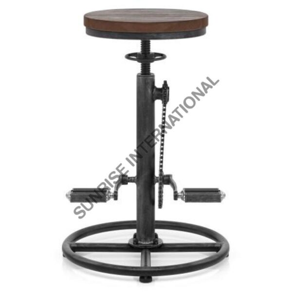 Designer Metal wood Bar pedal stool for Home or Restaurant with Height Adjuster 4 Sunrise Exports