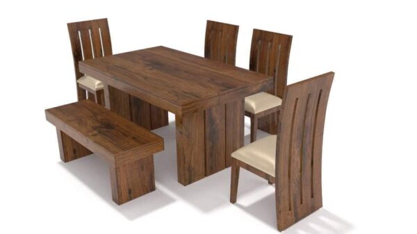 Designer Wooden Dining Table with 4 Chair 1 bench Set SUN DSET677 e24187a7 4ce5 45f3 a008 e87a90e88ee0 Sunrise Exports