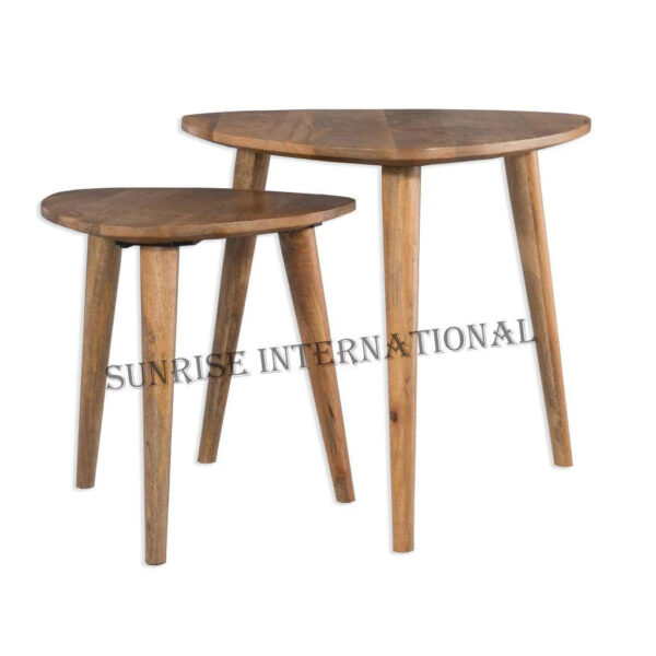 Handmade Solid Wood Nest of 2 table in Retro Style set of 2 Sunrise Exports