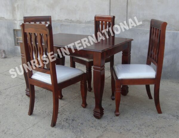 Handmade Solid Wooden Dining table with 4 cushion chair set 4f76ec15 0c42 4605 9256 fb1836b04156 Sunrise Exports