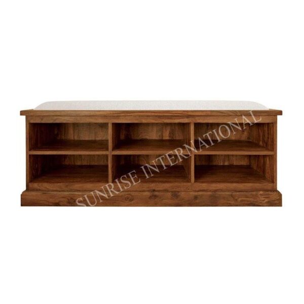 Handmade Wooden Large Shoe Rack cabinet cum Bench with Seat Cushion SUN WBH146 ec861710 6fd9 4318 8e29 27e70761856e 1 Sunrise Exports