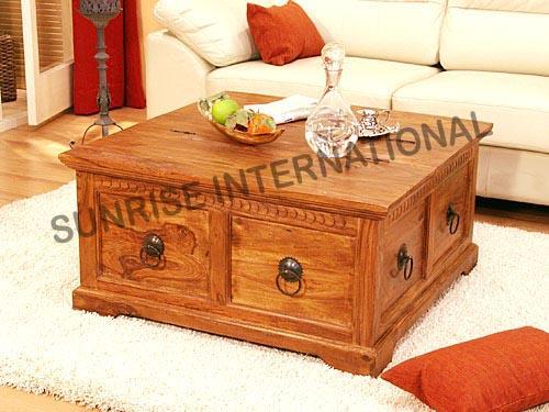 Handmade Wooden Square Coffee Center table with storage SUN WTC296 3c5989fc 215e 4d18 a4ee 4a137884d61d Sunrise Exports