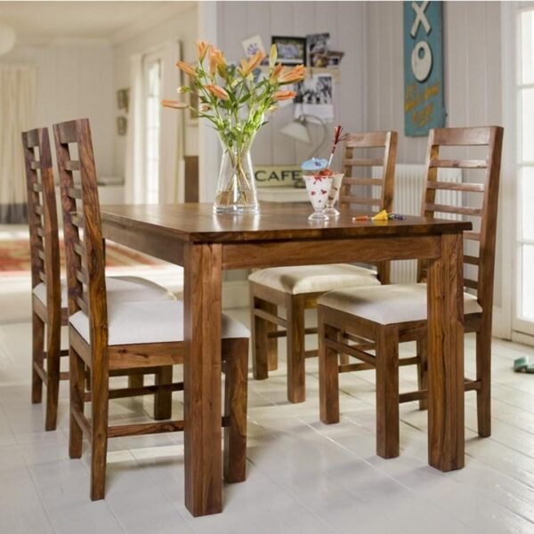 Harley 5pc Wooden Dining Table Set in SOLID SHEESHAM WOOD 5ft Table 4 chairs 12649e7e 9b30 4a02 a59c d6e36c3233cd 1 Sunrise Exports