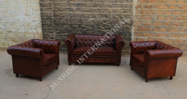 LIVING ROOM FURNITURE Designer Genuine Leather chesterfield sofa set choose your combination 2 scaled 1 Sunrise Exports