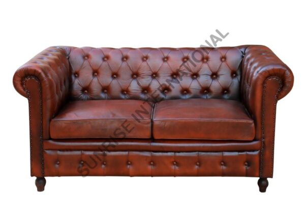 LIVING ROOM FURNITURE Designer Genuine Leather chesterfield sofa set choose your combination 7 Sunrise Exports