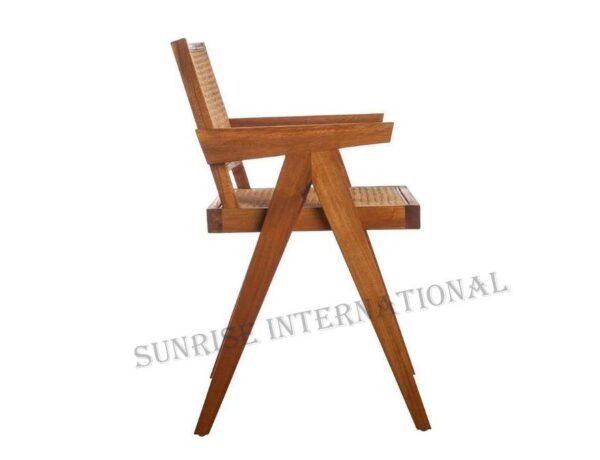 Mid Century wooden Relaxing Arm chair Cane Rattan Style Chandigarh chair Furniture 2 Sunrise Exports