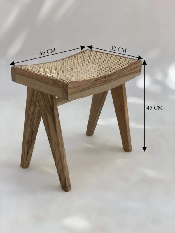 Mid Century wooden Stool Cane rattan Style Furniture 3 Sunrise Exports