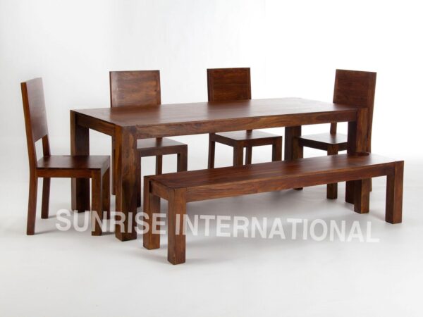 Monalisa Wooden Dining table 5ft approx with 4 chairs 1 Bench furniture set 2 Sunrise Exports