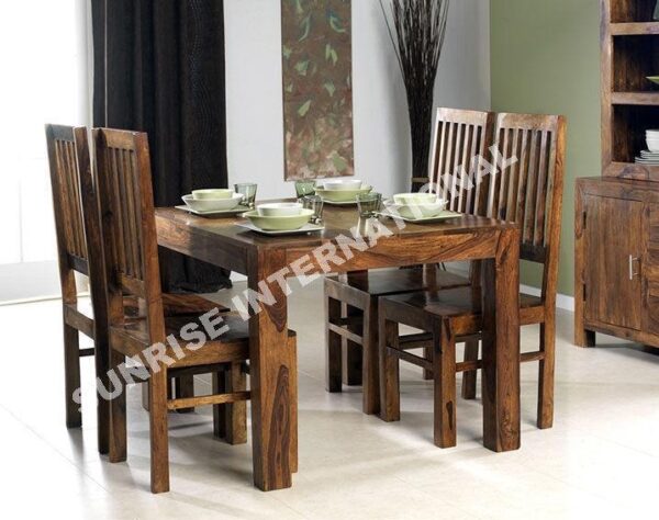 Sheesham Wood Dining Table with 4 wooden Chair set 5 pc Set b81966da 66d5 444a 886b d5e4f3941c21 Sunrise Exports