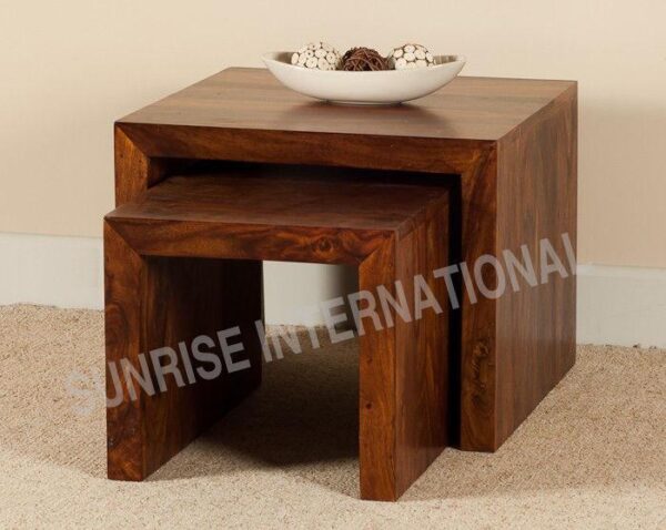 Sheesham Wood Nesting table stool set of 2 c4fbcd7c 873f 4931 b953 4c369c5ad9e7 Sunrise Exports