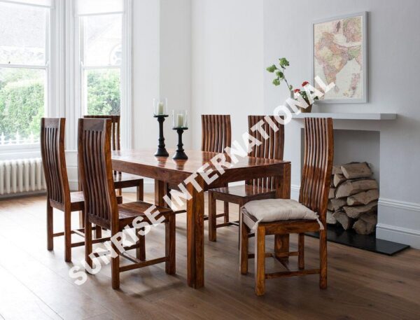 Solid Sheesham Wood Dining table with 6 chairs furniture set 22843278 8844 44cc b93d 1b5262432716 Sunrise Exports
