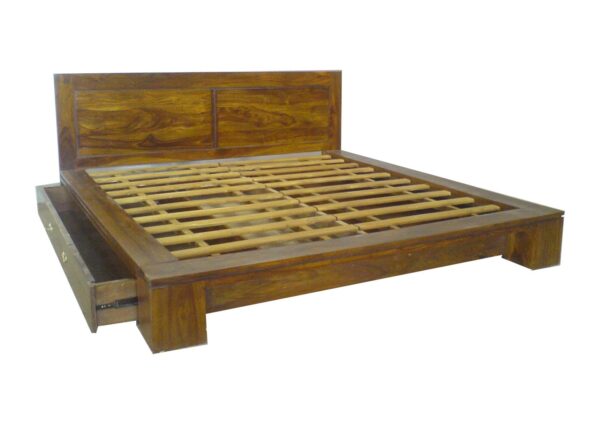 Stylish Wooden King Size Double Bed with 2 storage drawers Sunrise Exports
