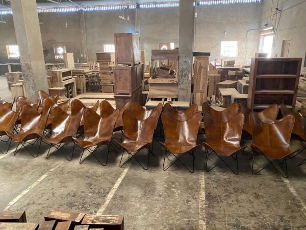 Vintage butterfly leather chair furniture Sunrise Exports