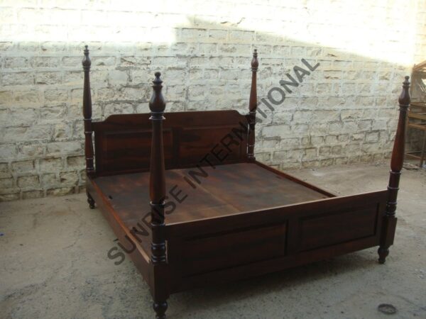 WESTERN WOODEN QUEEN KING SIZE BED WITH 2 OPTIONAL MATCHING BEDSIDE CABINET 2 Sunrise Exports