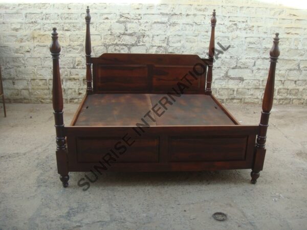 WESTERN WOODEN QUEEN KING SIZE BED WITH 2 OPTIONAL MATCHING BEDSIDE CABINET 3 Sunrise Exports