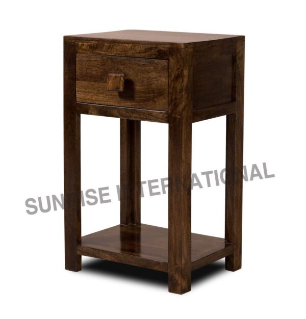 Wooden Bed side cabinet Side table Lamp Table peg table 1 drawer 1 Sunrise Exports
