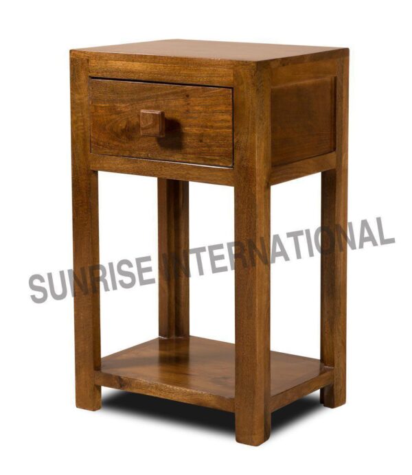 Wooden Bed side cabinet Side table Lamp Table peg table 1 drawer 3 Sunrise Exports