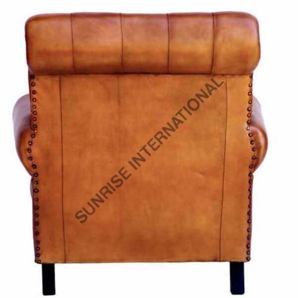 Wooden Vintage High back leather lounge Arm chair sofa furniture 4 Sunrise Exports