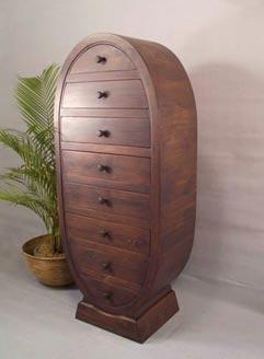 artistic wooden curved chest of 8 drawers sun wch259 Sunrise Exports