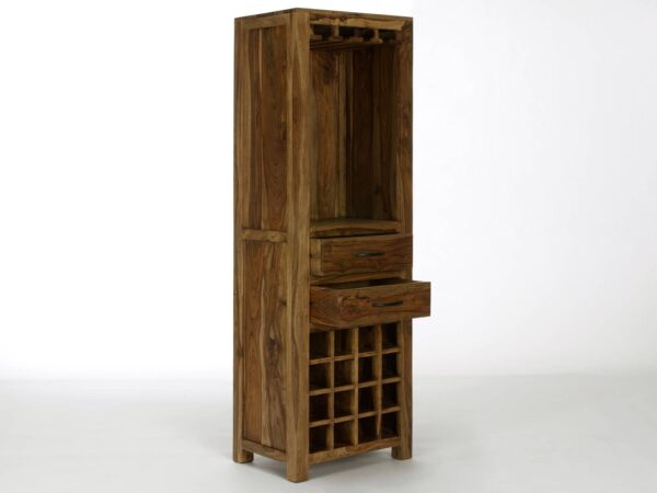 contemporary solid sheesham wood standing wine bar cabinet rack counter 2 Sunrise Exports
