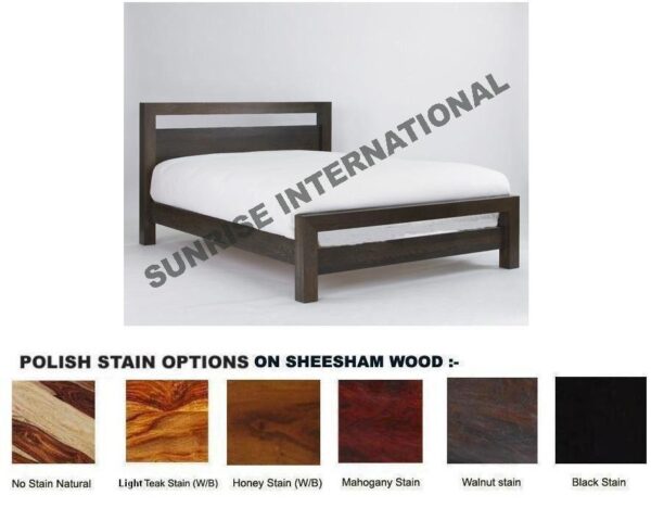 contemporary style solid sheesham wood king size double bed Sunrise Exports