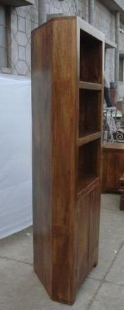 contemporary wooden corner bookcase shelves cum cabinet rack 3 Sunrise Exports