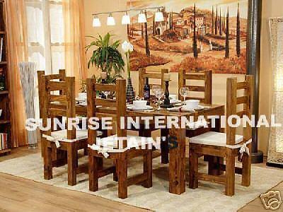 contemporary wooden dining set 1 table 6 chairs 2 Sunrise Exports