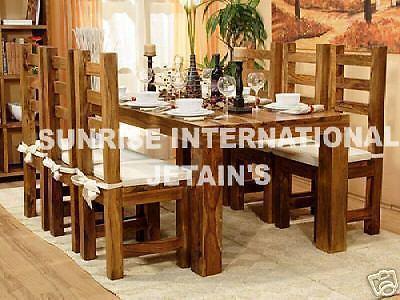 contemporary wooden dining set 1 table 6 chairs Sunrise Exports