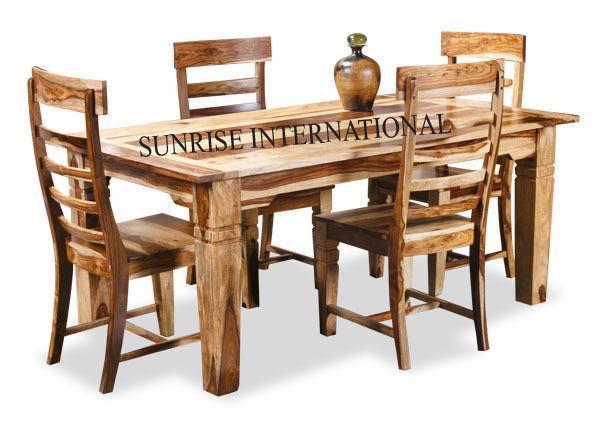 contemporary wooden dining table with 4 chair set dset560 1 Sunrise Exports