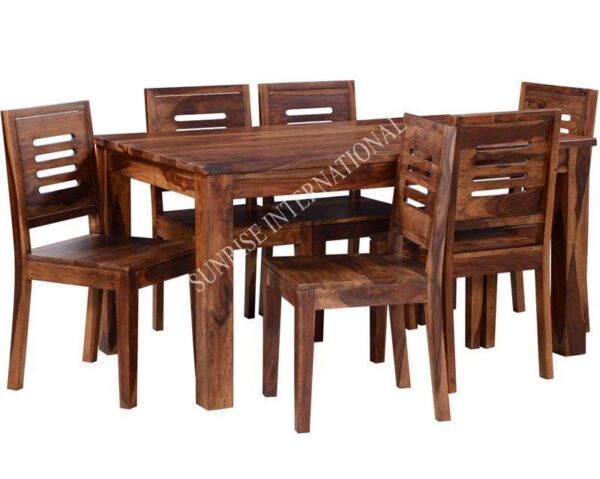 contemporary wooden dining table with 6 chair set sun dset675 1 Sunrise Exports