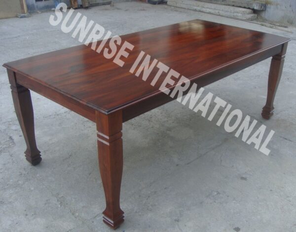 handmade solid wooden dining table with 8 cushion chair set 2 Sunrise Exports