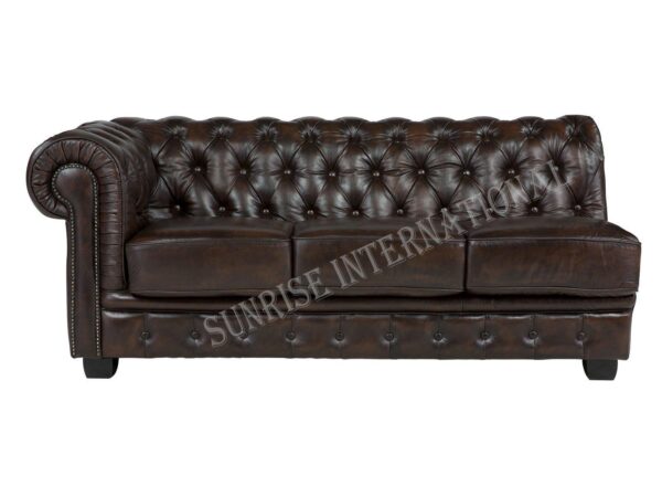 living room furniture luxurious l shape genuine leather chesterfield sectional sofa set 3 Sunrise Exports