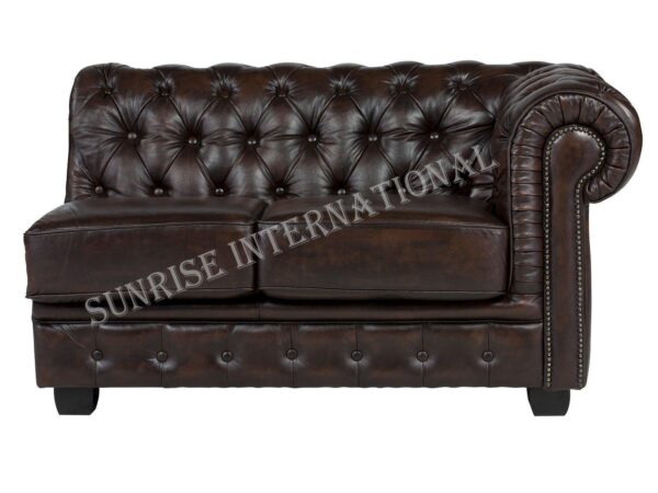 living room furniture luxurious l shape genuine leather chesterfield sectional sofa set 4 Sunrise Exports