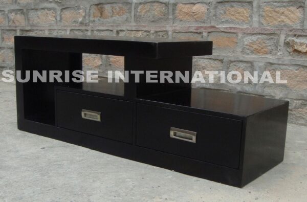 low height wooden tv cabinet stand 2 drawers 3 Sunrise Exports