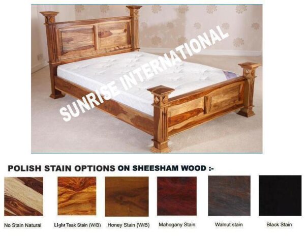 maharaja style wooden queen size double bed cot Sunrise Exports