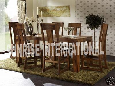 modern living wooden dining set 1 table 6 chairs Sunrise Exports